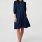 Collarless Denim Dress