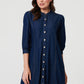 Collarless Denim Dress