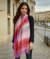 Cindy Pink Ombré Twisted Fringe Scarf