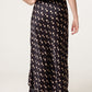Tina Polka Dot Satin Slip Skirt Black