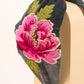 Embroidered Painted Peony Headband - Powder