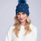 Lovato Teal Pearl Embellished Knitted Beanie Hat