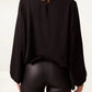 April High Neck Puff Sleeve Top Black