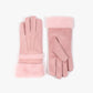 Nevada Blush Faux Suede Gloves with Faux Fur Trim