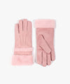 Nevada Blush Faux Suede Gloves with Faux Fur Trim