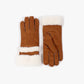Nevada Camel Faux Sided Gloves with Faux Fur Trim