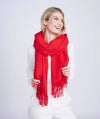 Willow Oversized Scarf with soft raw edge Red