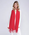 Pai Italian Pashmina with Twisted Fringes Red