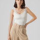 Rosa Vest Lace Trim White