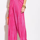 Sadie Wide Leg Elasticated Waist Trousers Fuchsia Pink