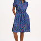 Salma Mini Shirt Dress Blue Broken Lines