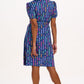 Salma Mini Shirt Dress Blue Broken Lines