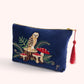 Velvet Zip Pouch Bag Woodland Owl