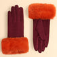 Bettina Gloves Burgundy and Tangerine