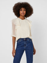 Load image into Gallery viewer, OLINE ONLYOlana Cream Frill Sleeve Top