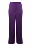 Bellis Satin Wide Leg Trousers Violet Indigo