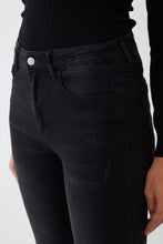 Load image into Gallery viewer, Raw Edge Black Flare Jeans Trousers
