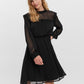 Eanna Long Sleeve Chiffon Dress Black