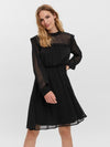 Eanna Long Sleeve Chiffon Dress Black