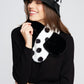 Dasha Hat & Scarf  Set Black and White