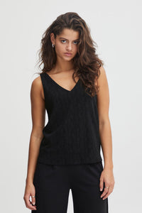 ONLINE ONLY Nelly Shimmer Vest Top Black