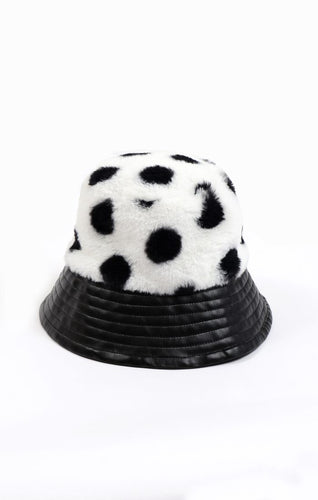 Dasha Faux Fur Black and White Hat