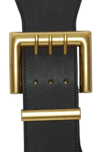 Black thick elastic belt