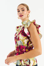 Load image into Gallery viewer, Melis Satin Floral Blouse online only