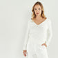 Rosana Cream V Neck Jumper with Lace Back