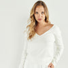Rosana Cream V Neck Jumper with Lace Back