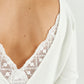 Rosana Cream V Neck Jumper with Lace Back