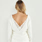 Rosana Cream V Neck Jumper with Lace Back