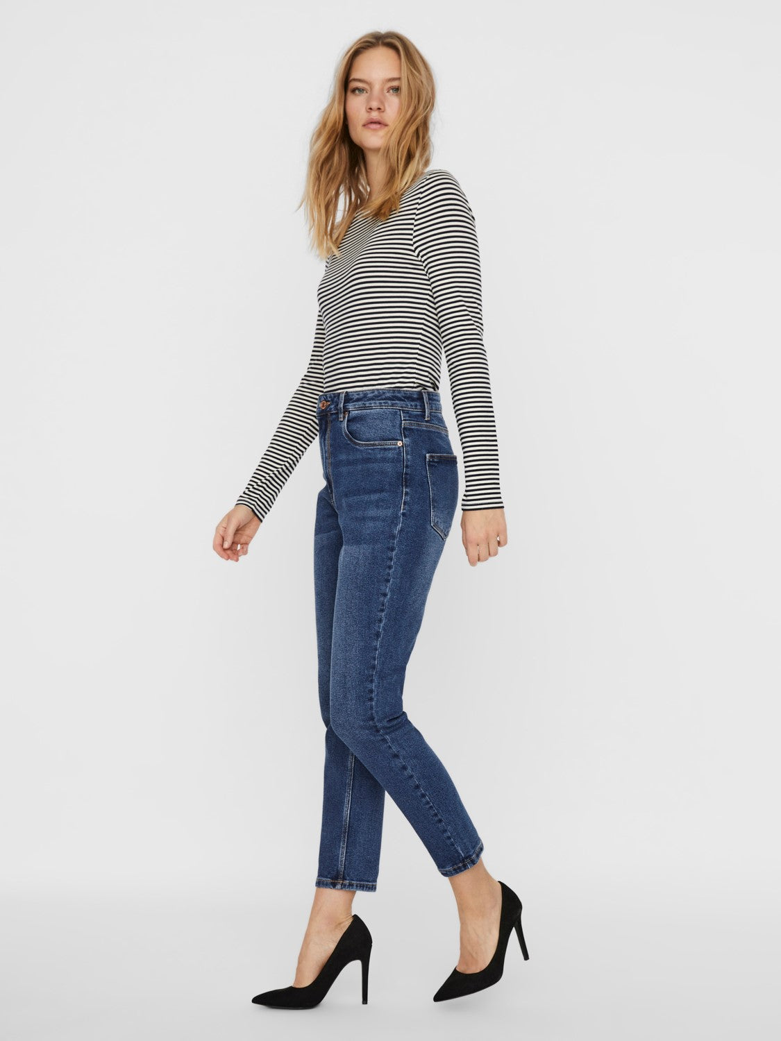 Striped mom jean outlet