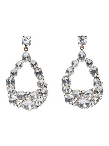 Clear White Melange Drop Earrings