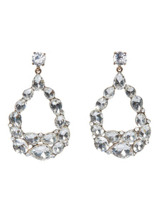 Clear White Melange Drop Earrings