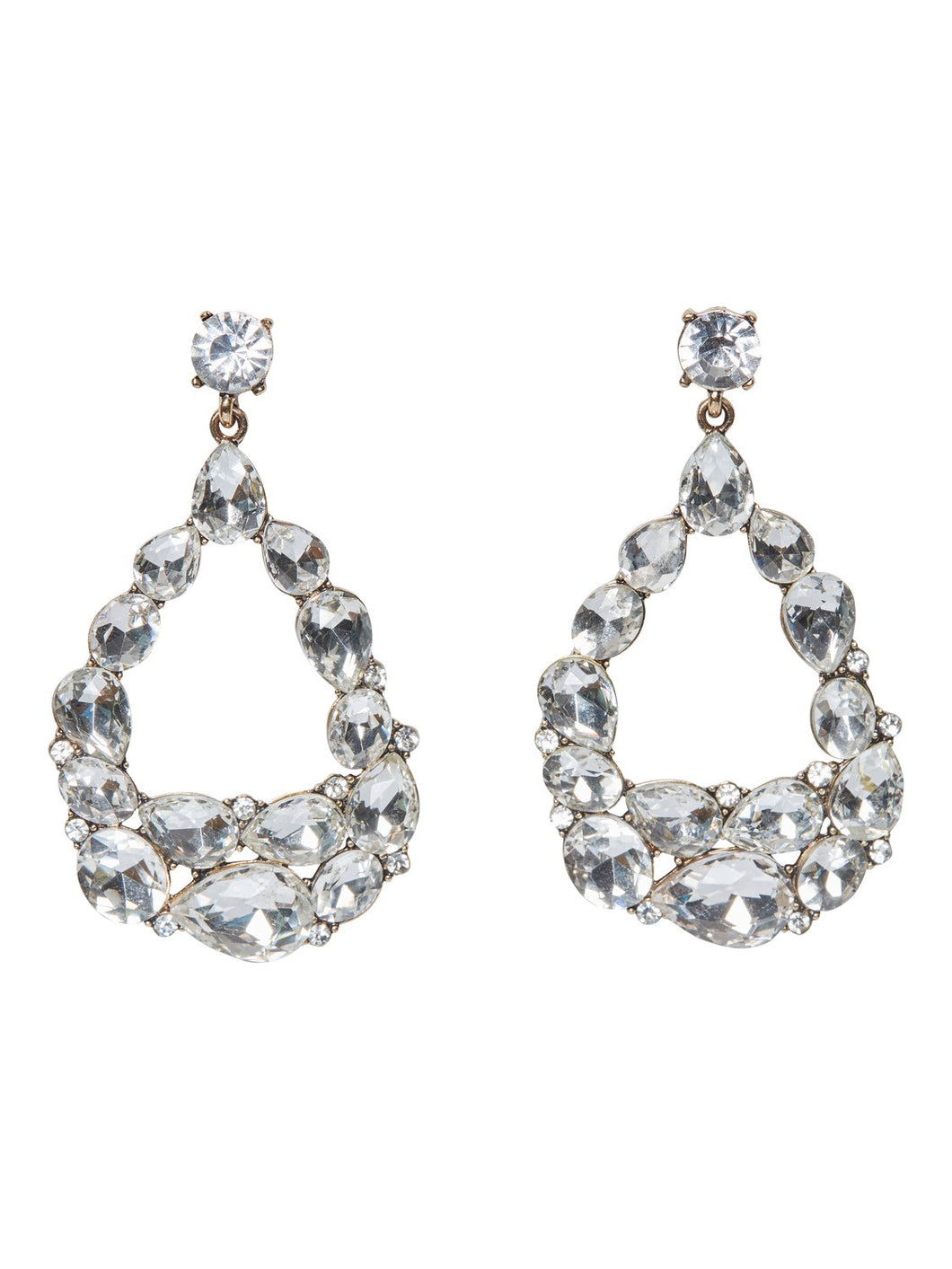 Clear White Melange Drop Earrings