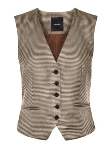 Troian Brown Houndstooth Vest