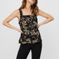 Mila Vest Top Floral Black
