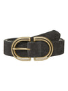 Mirrored D Ring Belt Black